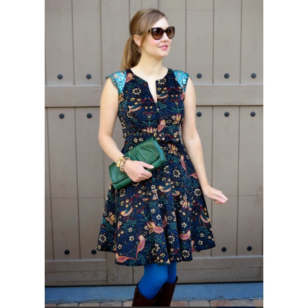 Anthropologie Eva Franco Larksong Corduroy Dress Sz 0 Whimsical Romantic Cottage